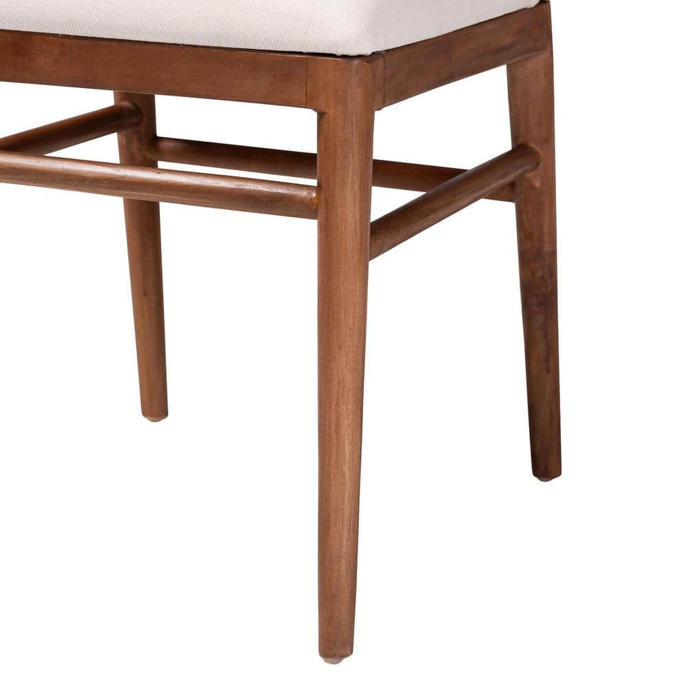Nadim Natural Seagrass and Acacia Wood Upholstered Side Chair Set