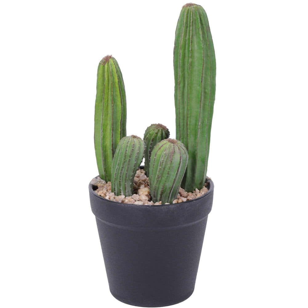 Afoxsos 4.3 in. 11 in. Green Artificial Cactus Indoor Outdoor Faux