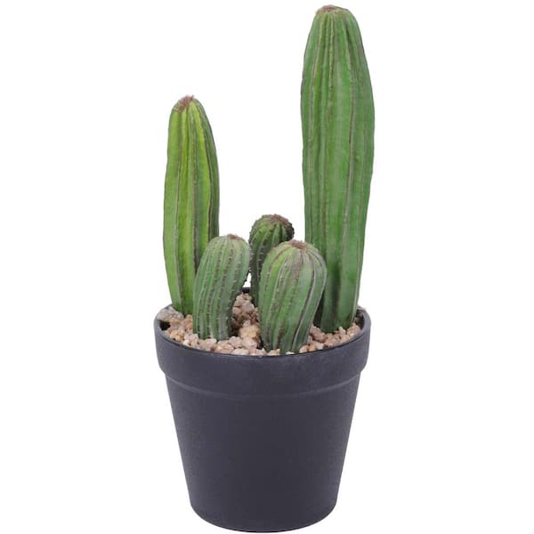 Afoxsos 4.3 in. 11 in. Green Artificial Cactus Indoor Outdoor Faux Plant  Potted for Home Office Living Room Desk Decor 59A1124A1983
