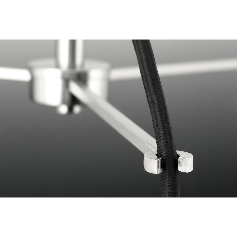 Brushed Nickel Five-Light Chandelier with Clear Glass Shades