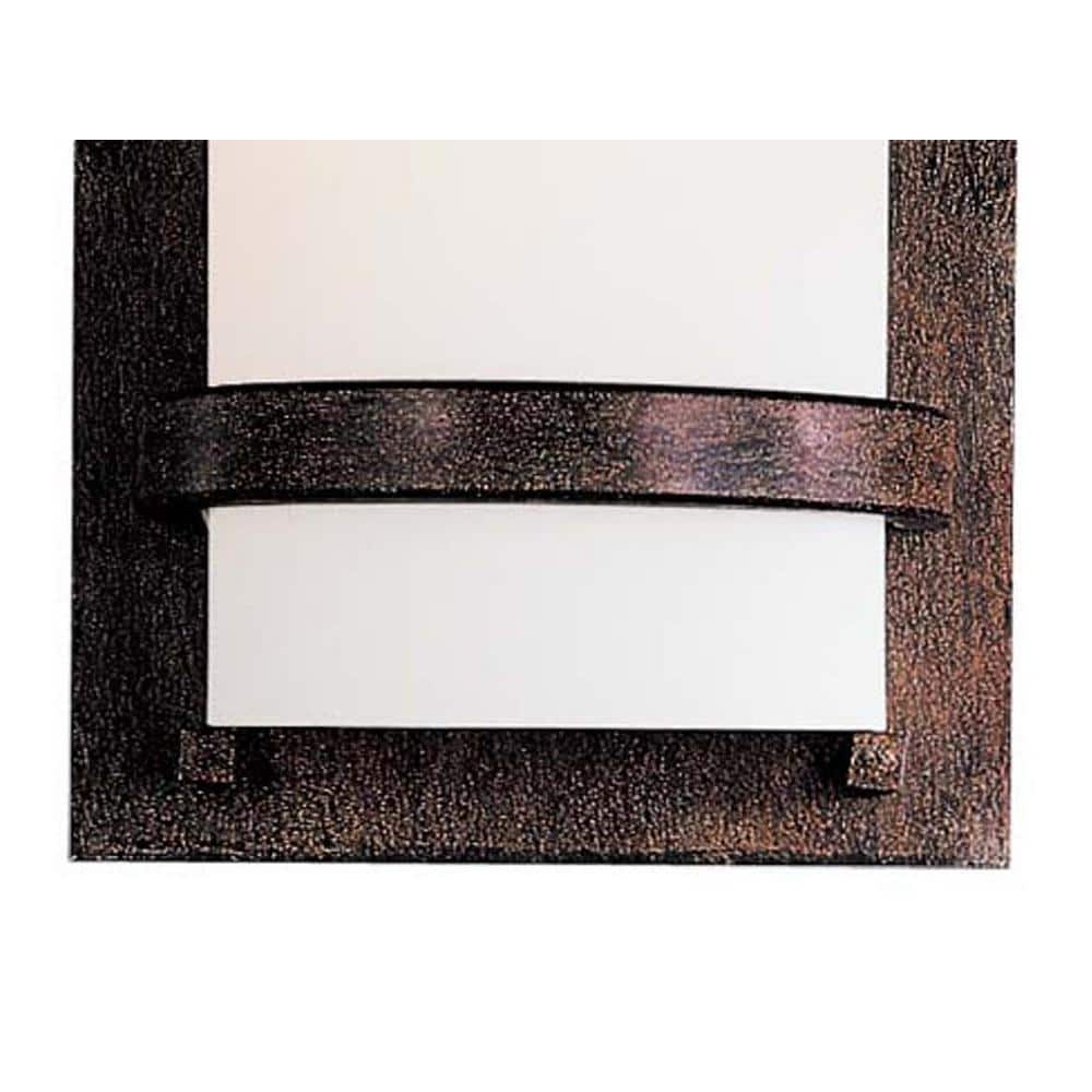 Crisp Iron Oxide Cylinder Wall Sconce with Etched Opal Glass