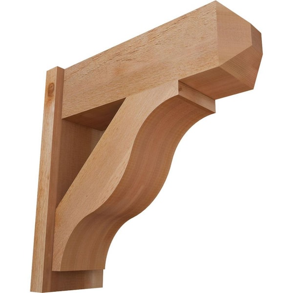 Ekena Millwork 8 in. x 24 in. x 24 in. Fuston Craftsman Rough Sawn Western Red Cedar Outlooker