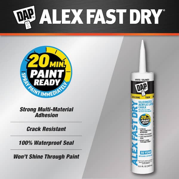 Alex Fast Dry 10.1 White Acrylic Latex Plus Silicone Caulk
