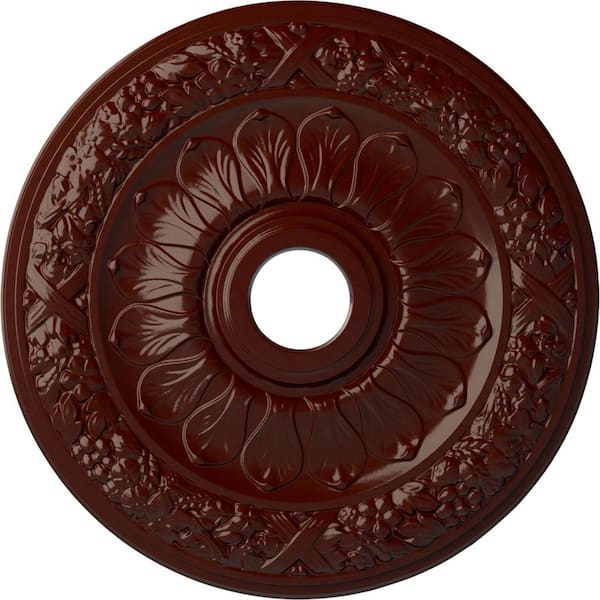 Ekena Millwork 1-1/2" x 24" x 24" Polyurethane Swindon Ceiling, Brushed Mahogany