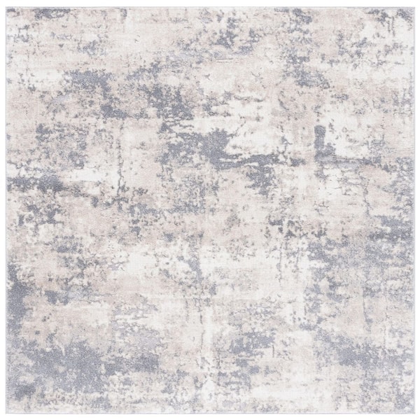 SAFAVIEH Opal 7 ft. x 7 ft. Gray/Beige Distressed Abstract square Area Rug