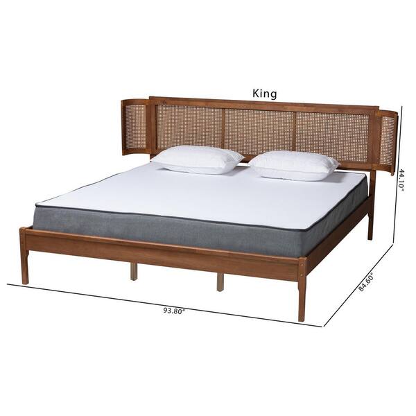 Baxton Studio Eridian Brown Wood Frame King Platform Bed 222 11892