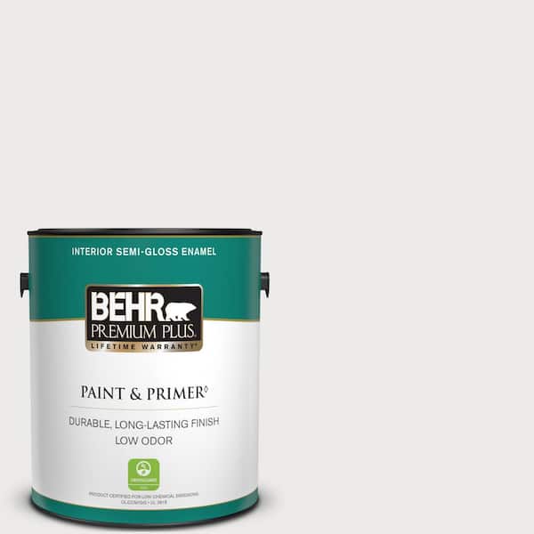 BEHR PREMIUM PLUS 1 gal. #640E-1 Silver Chalice Semi-Gloss Enamel Low Odor Interior Paint & Primer