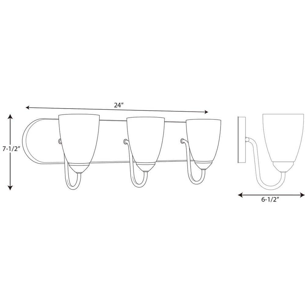Bronze Elegance 3-Light Dimmable Vanity Sconce with Etched Glass Shades