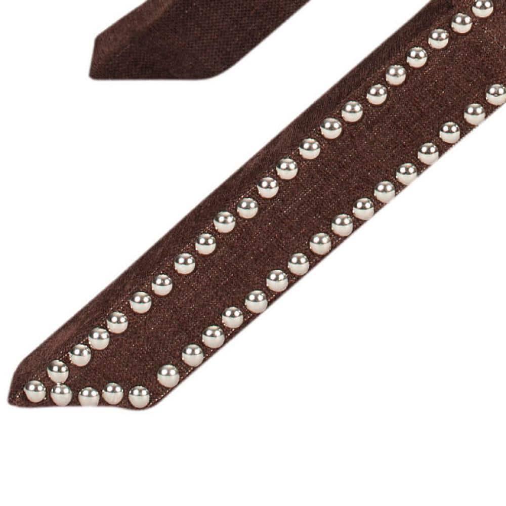 Palmer Modern Chocolate Brown Wood and Polyester Ottoman