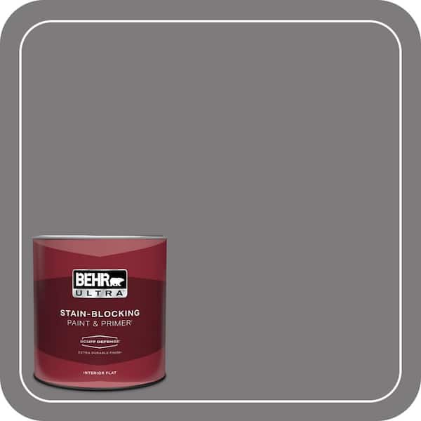 BEHR ULTRA 1 qt. #BXC-58 Stormy Gray Extra Durable Flat Interior Paint & Primer