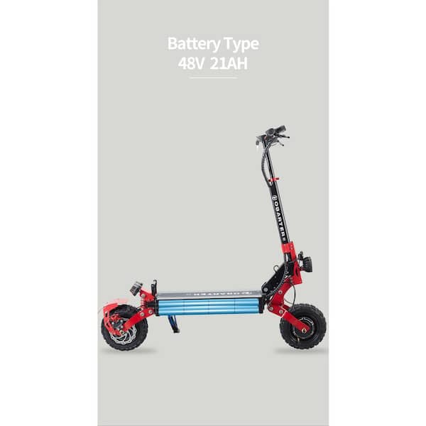 Folding Adults Electric Scooter with 48V 2400W Motor, 21AH Lithium Battery,  Dual Disk Brake System and Shock Absorption X3-VN1229 - The Home Depot