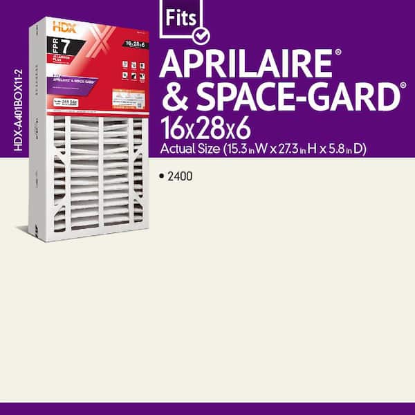 16 in. x 28 in. x 6 in. AprilAire and Space-Gard Replacement Pleated Air Filter (With Frame) FPR 7, MERV 11