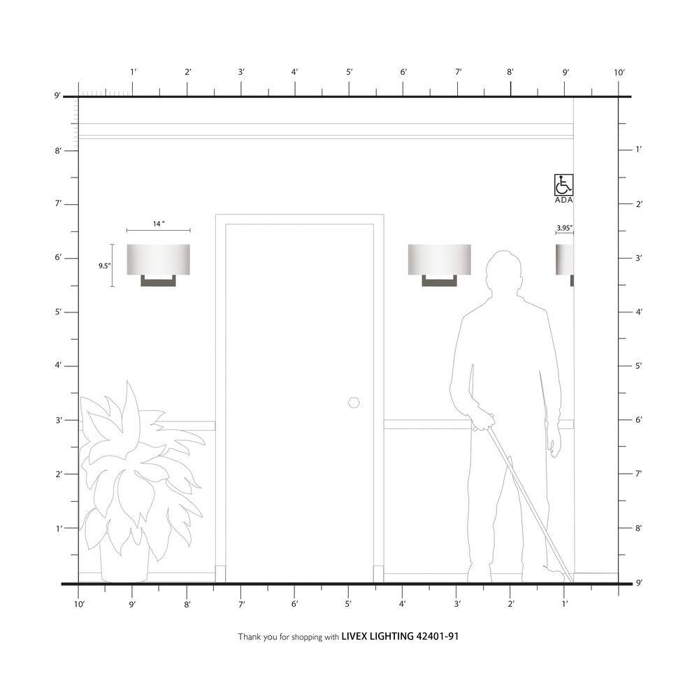 Brushed Nickel 2-Light Wall Sconce with Off-White Shade