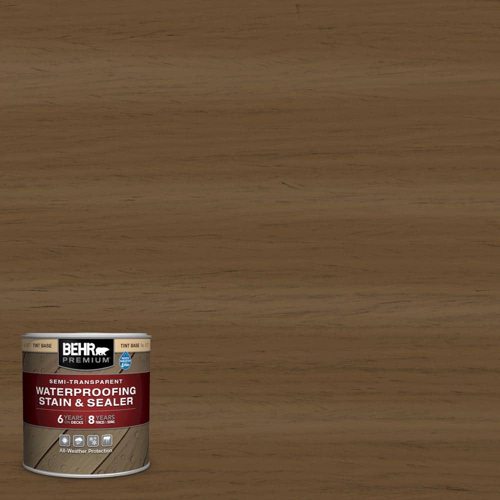 BEHR PREMIUM 8 oz. #ST-109 Wrangler Brown Semi-Transparent Waterproofing  Exterior Wood Stain and Sealer Sample 507716 - The Home Depot