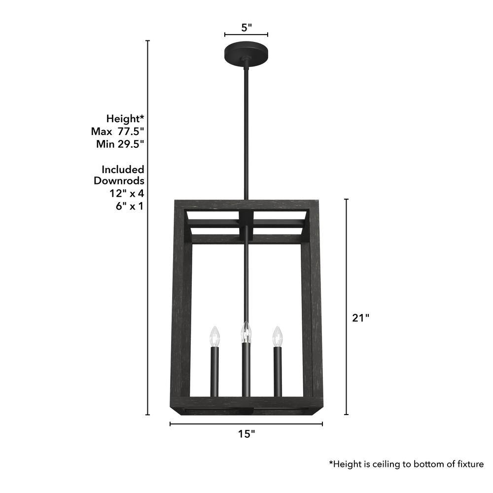 Hunter Squire Manor Matte Black Aluminum LED Pendant Light
