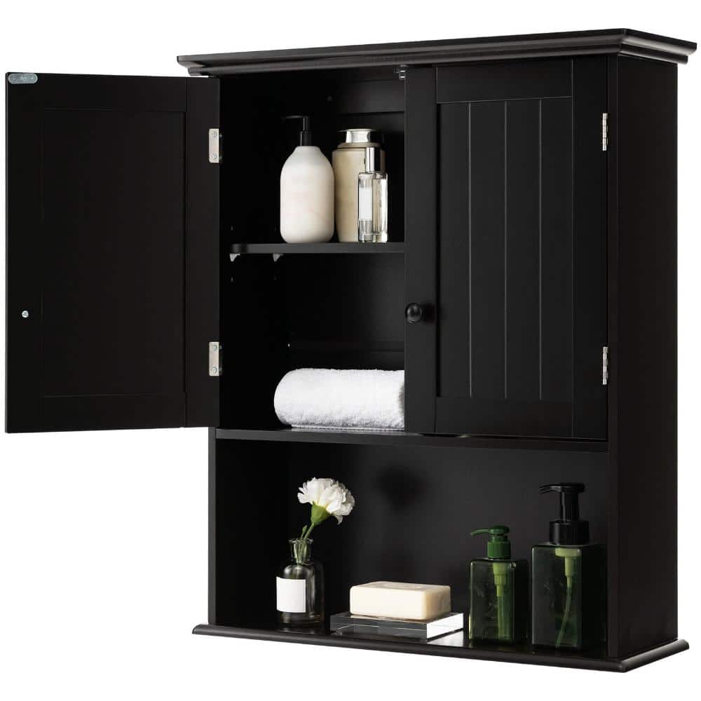 2-Door Wall Mounted Bathroom Storage Cabinet with Open Shelf price history on PriceWatchPro