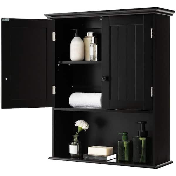 2-Door Wall Mounted Bathroom Storage Cabinet with Open Shelf
