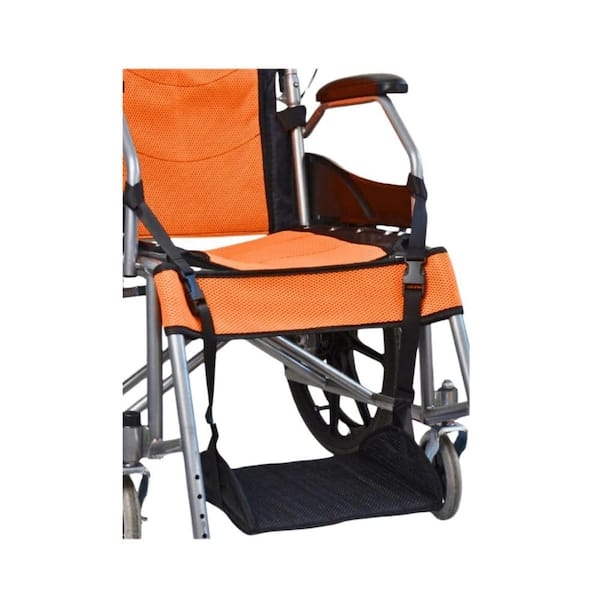 Black Premium Wheelchair Footrest Hammock, Anti-Slip Foot Sling for Wheelchair Foot Rest Replacement Adjustable Leg Rest