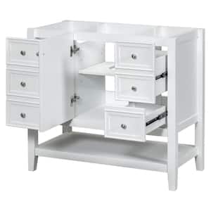 35.5 in. W x 18 in. D x 32.9 in. H Bath Vanity Cabinet without Top in White