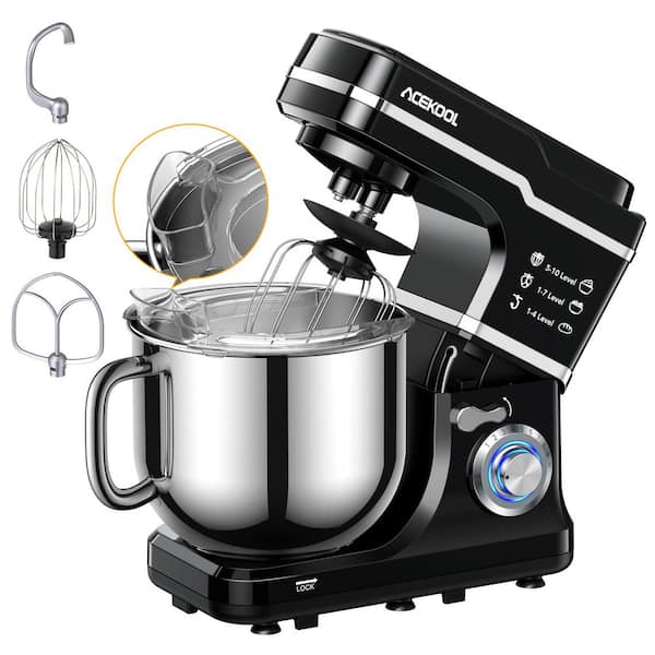 Garvee Tilt Head Stand Mixer with 7.5Qt Mixing Bowl, 660W 10 Speed Kitchen Dough Mixer, Black