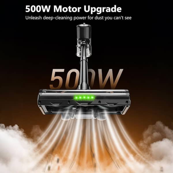 6 in 1 Bagless Stick Vacuum with HEPA Filter, 46 kPa Suction, Max to 55 Mins Runtime Battery, 1.5 L