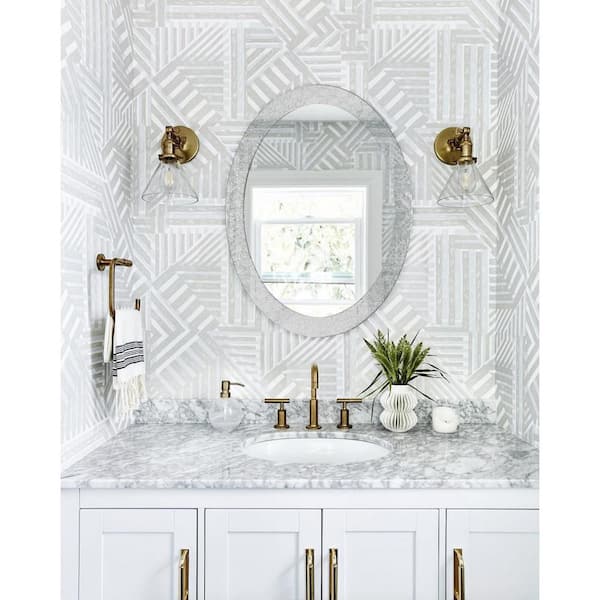 Decor Wonderland 24 in. W x 32 in. H Frameless Oval Bathroom Vanity Mirror in Silver