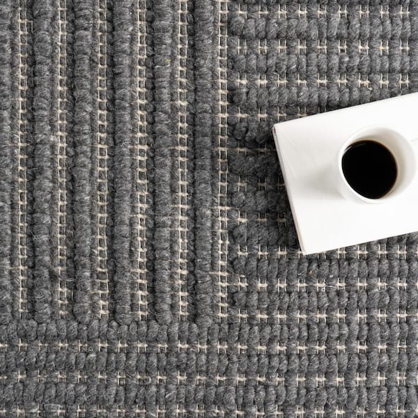 nuLOOM Skye Modern High-Low Charcoal 8 ft. x 10 ft. Indoor Area