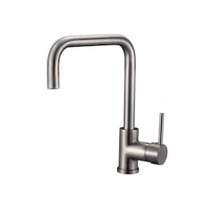 Lago Single Handle Single Hole Standard Kitchen Faucet in Brushed Nickel