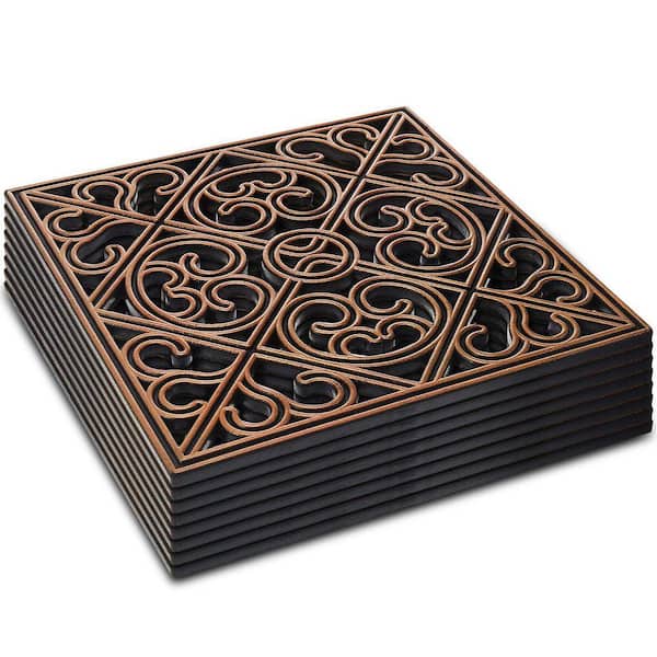Justincity 12in. x 12 in. x 0.4 in. Cross Square Copper Retro
