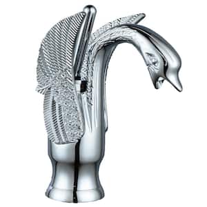 Swan Single Hole Single-Handle Bathroom Vessel Sink Faucet With Pop Up Drain & Overflow Cover in Polished Chrome