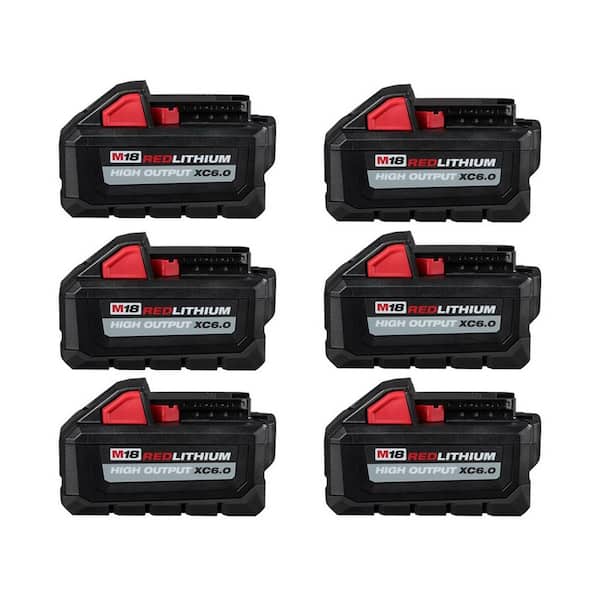 M18 18-Volt Lithium-Ion High Output Battery Pack 6.0Ah (6-Pack)
