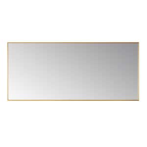 Viella 72 in. W x 32 in. H Rectangular Aluminum Framed Wall Bathroom Vanity Mirror in Gold