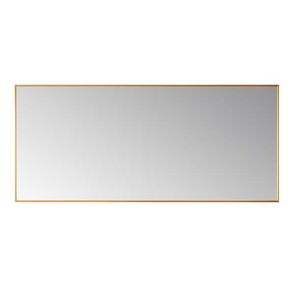 ROSWELL Viella 72 in. W x 32 in. H Rectangular Aluminum Framed Wall Bathroom Vanity Mirror in Gold