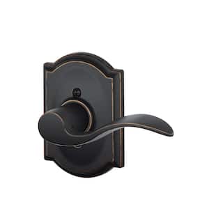 Accent Aged Bronze Right Handed Dummy Door Handle with Camelot Trim