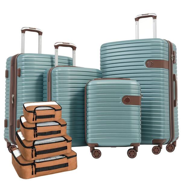 4-Piece Blue ABS Hardside Spinner Lightweight Luggage Set with 4 Packing Cubes (16/20/24/28 inch)