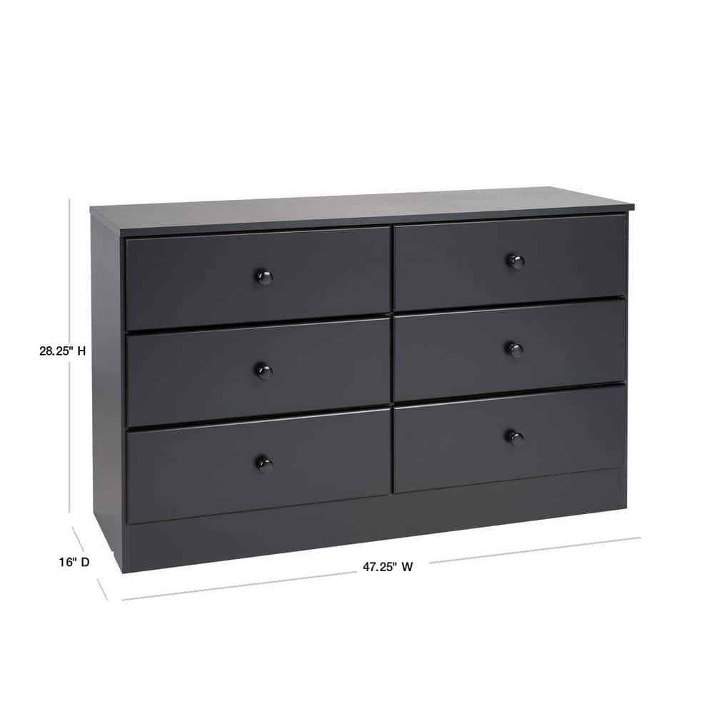 Astrid Farmhouse 6-Drawer Double Dresser in Drifted Gray Pine