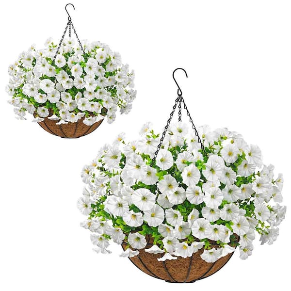 HALLELUJAH 2-2 Pettpants オフホワイト 38 23.6 in. White Indoor/Outdoor Hanging Artificial Petunia Flowers