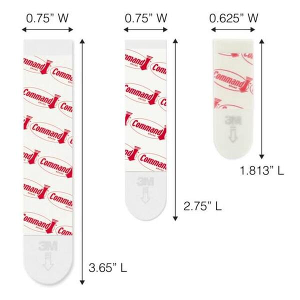 Command Medium Clear Refill Strips for Command Clear Medium Indoor Hooks,  12 Strips