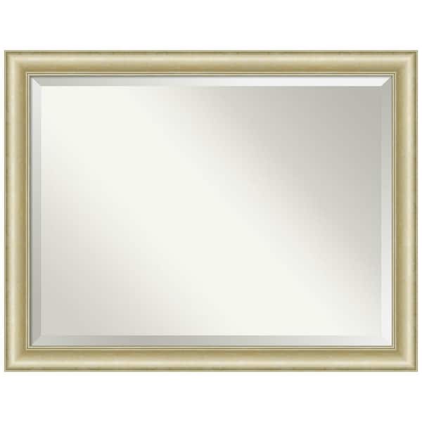 Amanti Art Textured Light Gold 45 in. x 35 in. Bathroom Vanity Mirror
