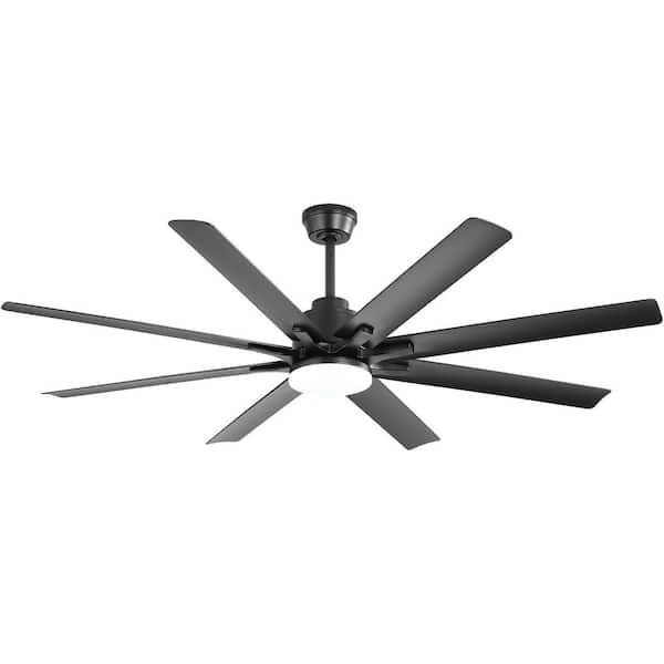 52 in. Indoor/Outdoor Black Smart Ceiling Fan with LED Light and Remote App Control