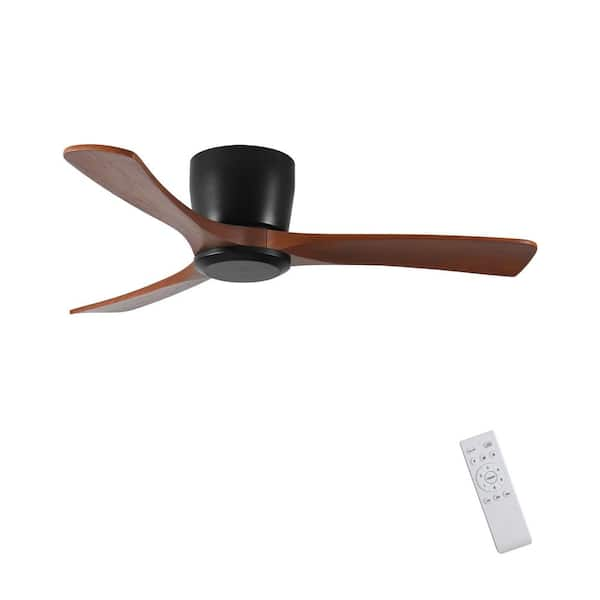 42 in. Smart Indoor/Outdoor Low Profile Flush Mount Ceiling Fan in Black with Reversible DC Motor and Remote