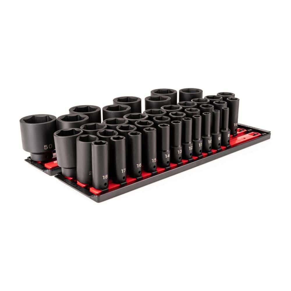 1/2 Inch Drive Deep 6-Point Impact Socket Set with Rails and Tray, 39-Piece (8-50 mm) price history on PriceWatchPro