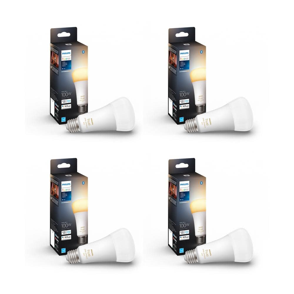100-Watt Equivalent A21 Smart LED Tunable White Light Bulb with Bluetooth (4-Pack)