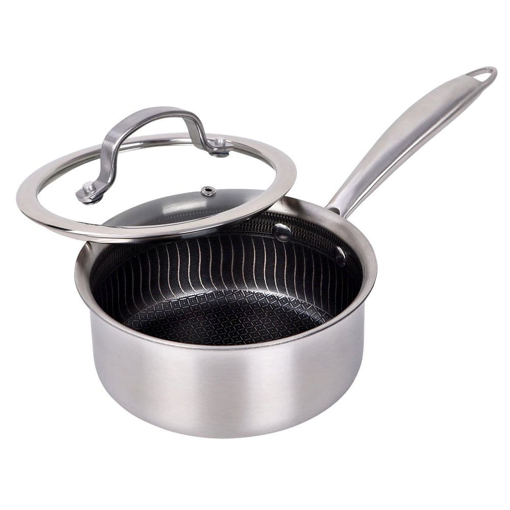 1.5 Quart 3-Ply Hybrid Non-Stick Stainless Steel Saucepan with Tempered Glass Lid price history on PriceWatchPro