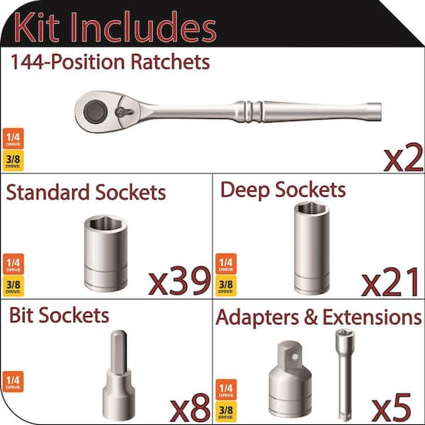 144-Tooth Mechanics Tool Set (75-Piece)