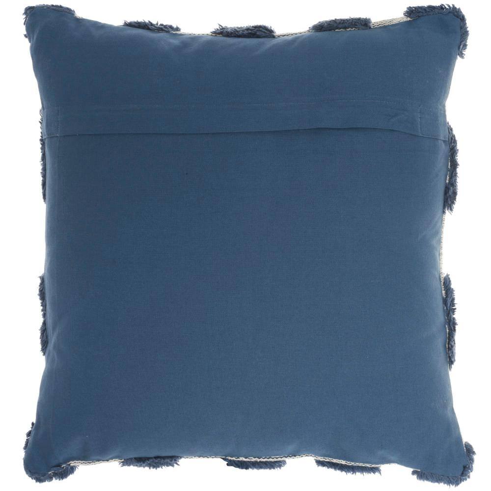 Nicole Curtis Handmade Navy 18" Square Cotton Blend Throw Pillow