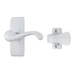 GL Lever Set with Locking Inside Latch for Storm and Screen Doors, White