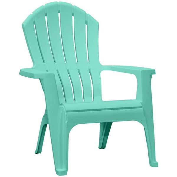 StyleWell Well Water Blue Resin Patio Adirondack Chair 272682