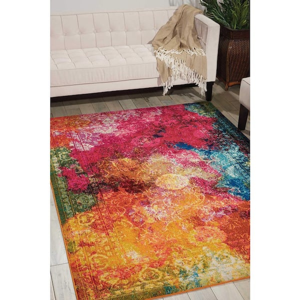 Celestial Seaglass Multicolor 5 ft. x 7 ft. Moroccan Bohemian Area Rug