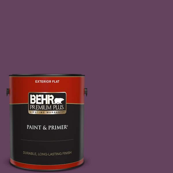 BEHR PREMIUM PLUS 1 gal. #BIC-36 Grape Fizz Flat Exterior Paint & Primer